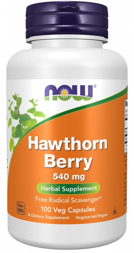 Hawthorn Berry 540 mg - 100 Veg Capsules Bottle Front