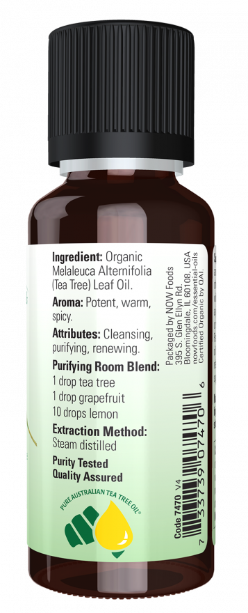 Tea Tree Oil, Organic - 1 fl. oz. Bottle Right