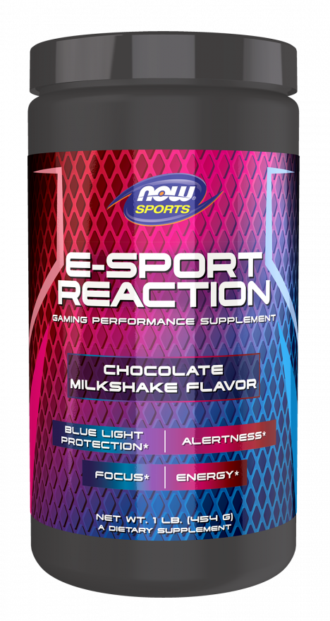 E-Sports Reaction, Chocolate Milkshake Flavor Powder - 1 lb. Bottle Front