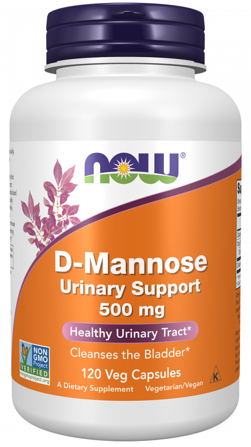 D-Mannose 500 mg - 120 Veg Capsules Bottle Front