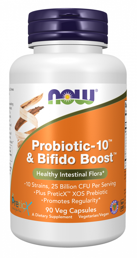 Probiotic-10™ & Bifido Boost™ - 90 Veg Capsules Bottle Front