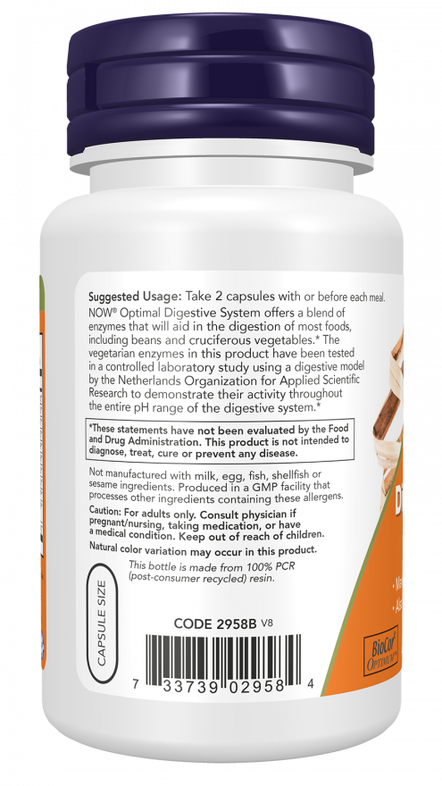 Optimal Digestive System - 90 Veg Capsules Bottle Left