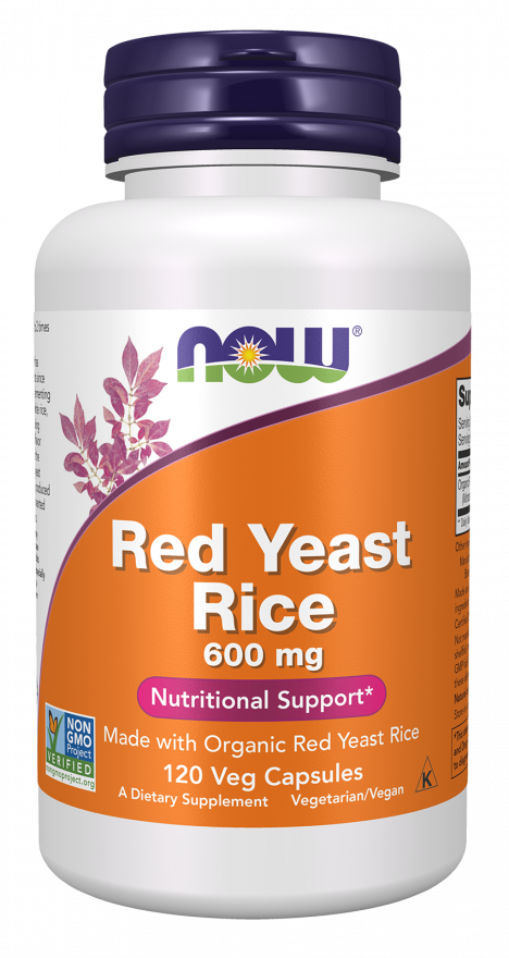 Red Yeast Rice 600 mg - 120 Veg Capsules Bottle Front