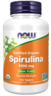 Spirulina 1,000 mg, Organic - 120 Tablets Bottle Front