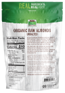 Almonds, Organic, Raw & Unsalted 12 oz. Back Bag