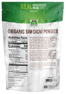 Cacao Powder, Raw & Organic - 12 oz. Bag Back