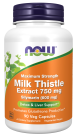 	Milk Thistle Extract 750 mg Silymarin (600 mg), Maximum Strength - 90 Veg Capsules Bottle Front