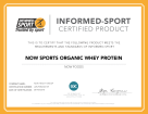 informed-Sport Certified Product Certificate NOW Sports Organic Whey Protein