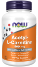 Acetyl-L-Carnitine 500 mg - 100 Veg Capsules Bottle Front
