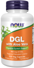 DGL with Aloe Vera - 100 Veg Capsules Bottle Front