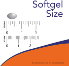 Vitamin D-3 1000 IU - 180 Softgels Size Chart .4 inch