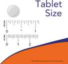 5-HTP 100 mg - 90 Chewables Size Chart approximately .5 inch