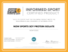 Informed-Sport Certified Product Certificate NOW Sports Soy Protein Isolate