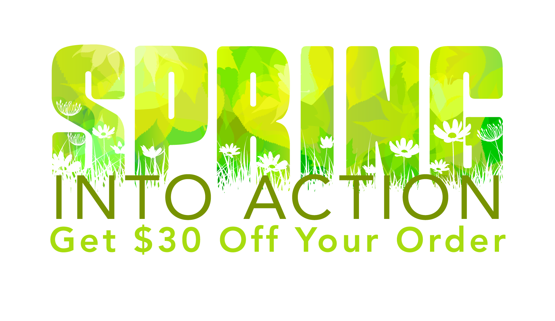 Spring into Action Get $30 Off Your Order