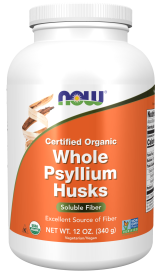 Whole Psyllium Husks, Organic - 12 oz. Bottle Front