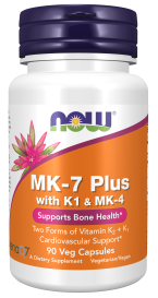 MK-7 Plus with K1 & MK-4 - 90 Veg Capsules Bottle Front