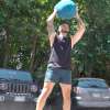 Carmen Del Mastro working out with medicine Ball