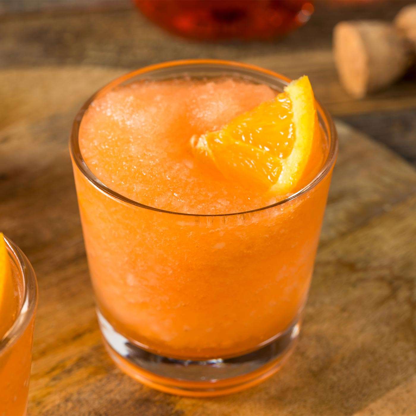 glass of slushy made of Clementines