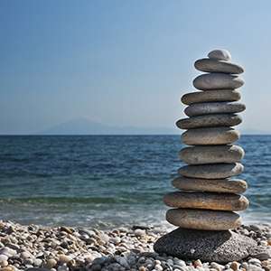 rocks balancing by the ocean