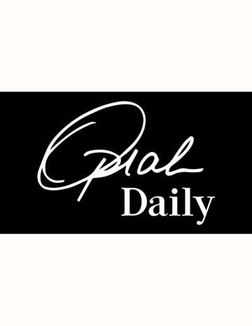 Oprah Daily logo - white Oprah signature on black background