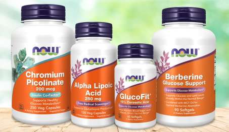 NOW Foods Chromium Picolinate, Alpha Lipoic Acid, GlucoFit, and Berberine products