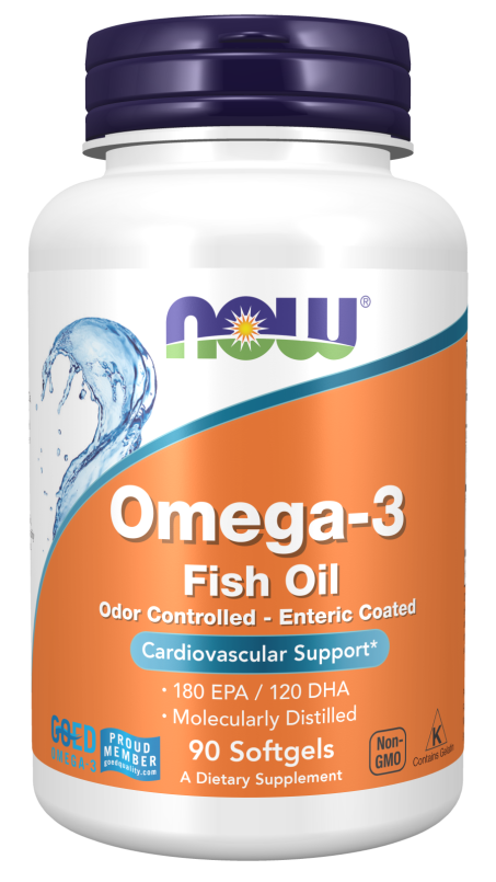 Omega-3, Molecularly Distilled & Enteric Coated - 90 Softgels Bottle Front