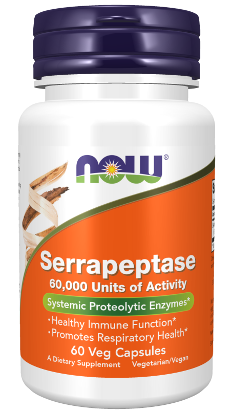 Serrapeptase - 60 Veg Capsules Bottle Front