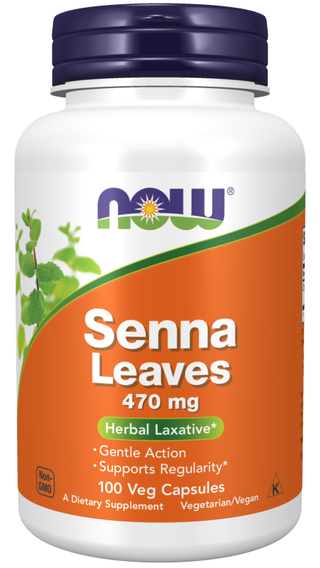 Senna Leaves 470 mg - 100 Veg Capsules Bottle Front