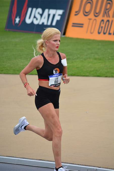 April Lund Running in a race