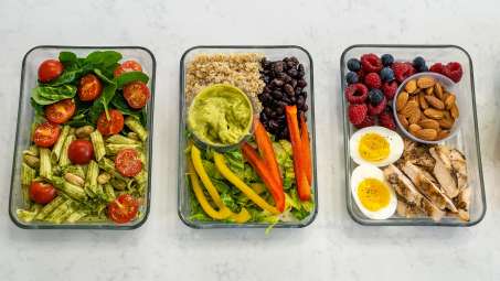 glass container filled with lunchables meals