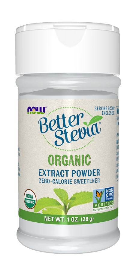 BetterStevia® Extract Powder, Organic - 1 oz. Bottle Front