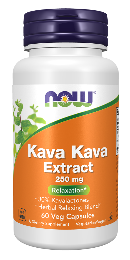 Kava Kava Extract 250 mg - 60 Veg Capsules Bottle Front