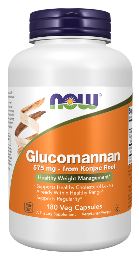 Glucomannan 575 mg - 180 Veg Capsules Bottle Front