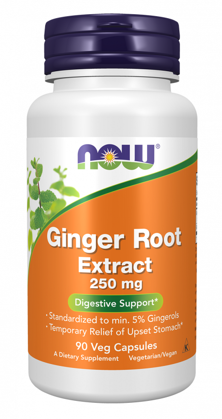 Ginger Root Extract 250 mg - 90 Veg Capsules Bottle Front