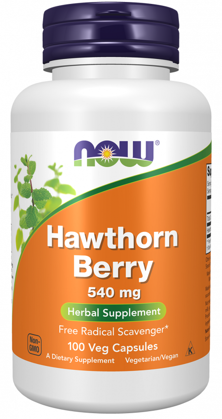 Hawthorn Berry 540 mg - 100 Veg Capsules Bottle Front