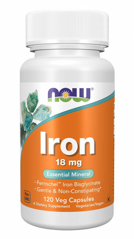 Iron 18 mg - 120 Veg Capsules Bottle Front