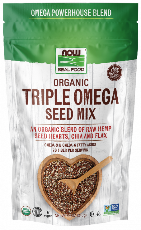 Pouch of Triple Omega Seed Mix, Organic - 12 oz. Bag Front