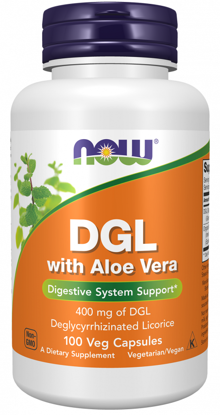 DGL with Aloe Vera - 100 Veg Capsules Bottle Front