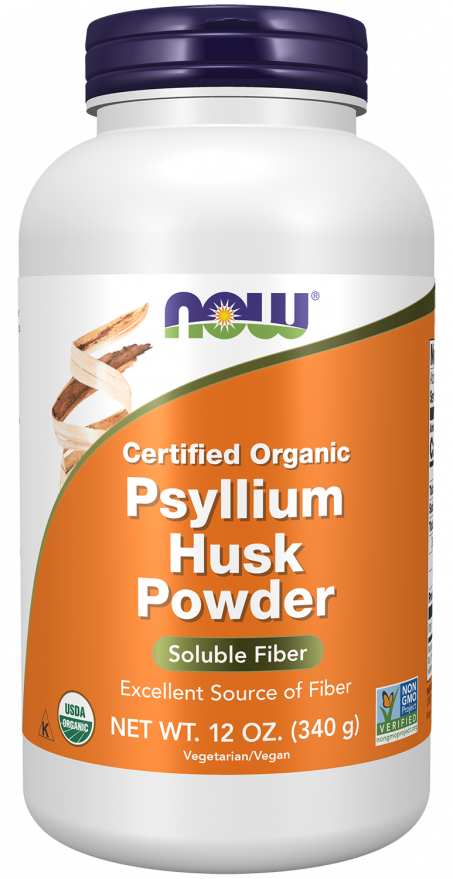 Psyllium Husk Powder, Organic - 12 oz. Bottle Front