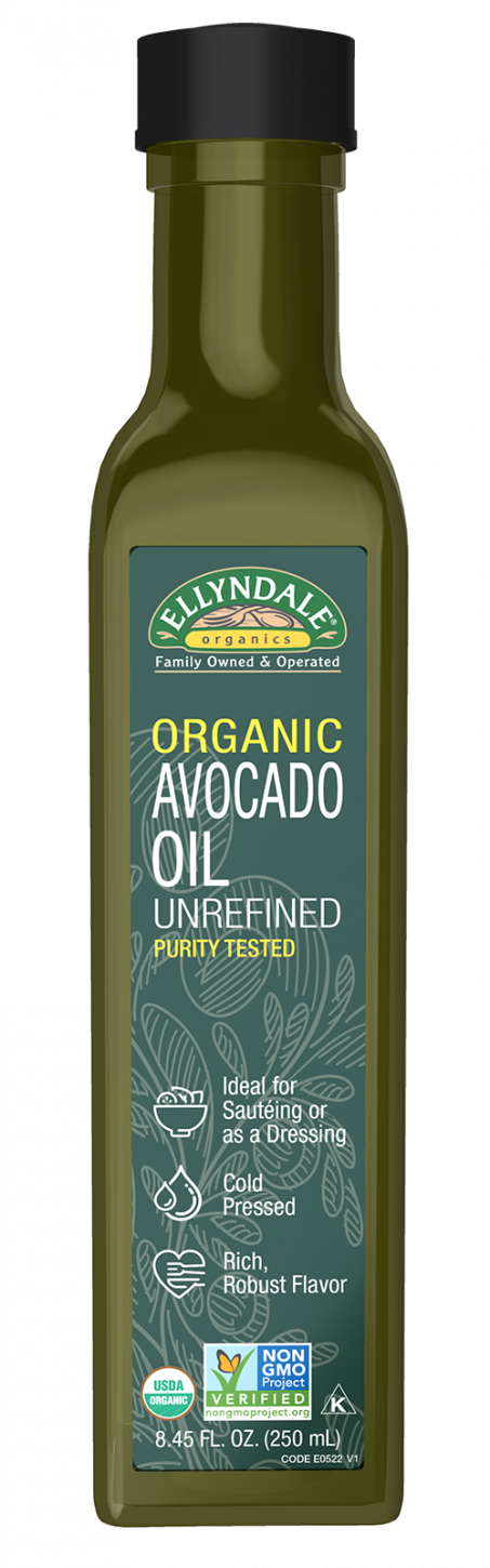 Avocado Cooking Oil, Organic in Glass Bottle - 8.45 fl. oz. Bottle Front