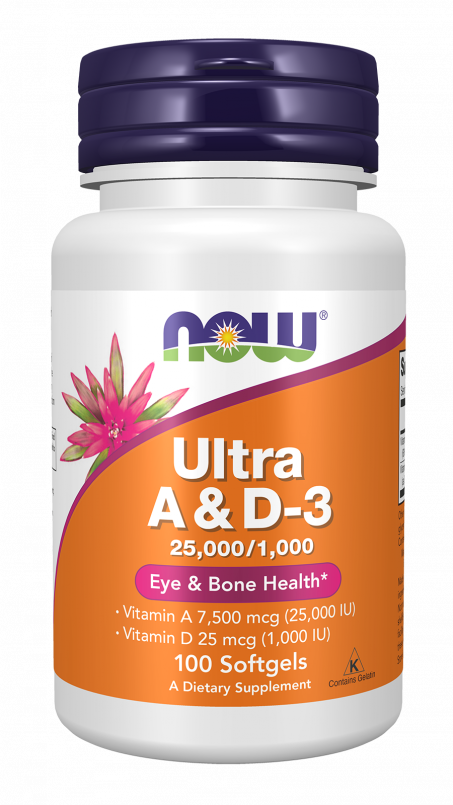 Ultra A & D-3 25,000/1,000 - 100 Softgels Bottle Front