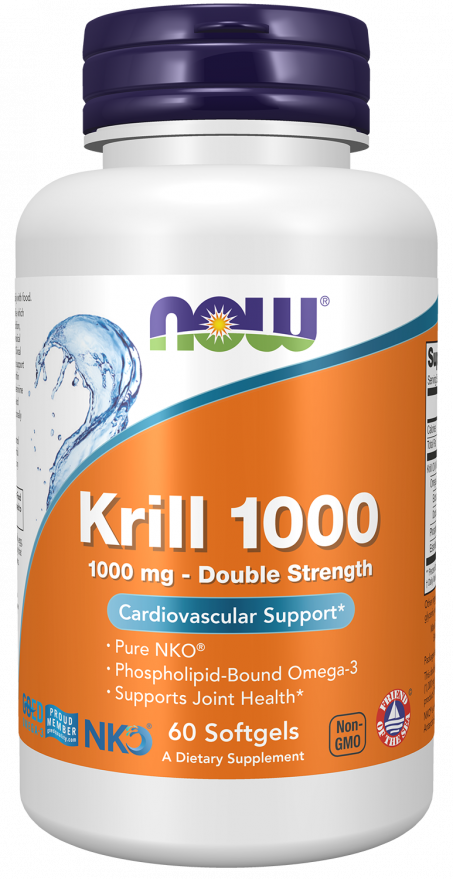 Krill, Double Strength 1000 mg Softgels Bottle Front