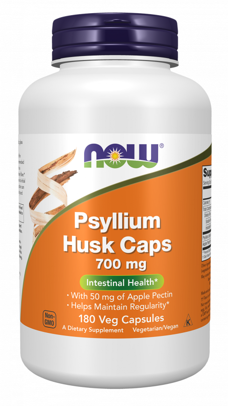 Psyllium Husk 700 mg - 180 Veg Capsules Bottle Front