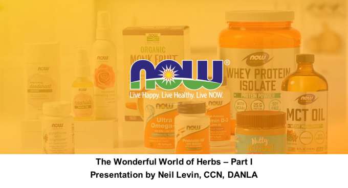 The wonderful world of Herbs with now products in the orange faded background