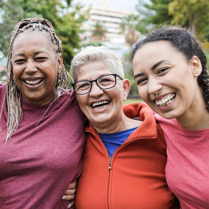 three women of different ages and skin tone