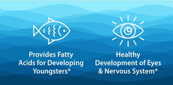 Provides FattyAcids for Developing Youngsters* Healthy Development of Eyes & Nervous System*