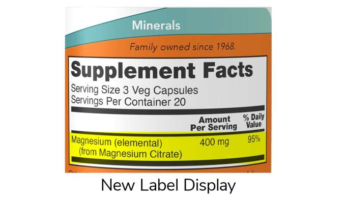 Mineral Display Fact New Label sample