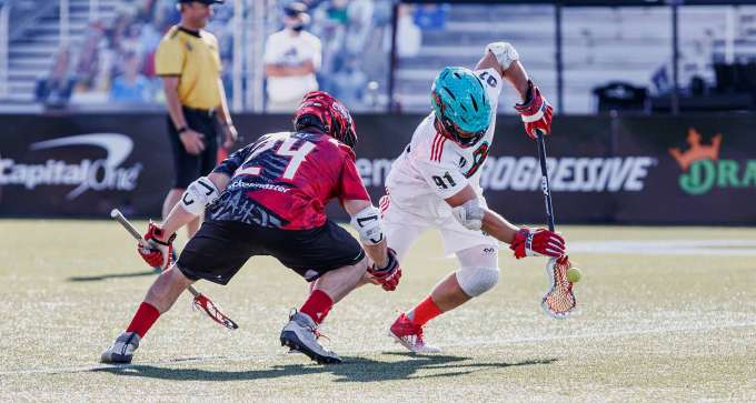 Joe Nardella playing lacrosse