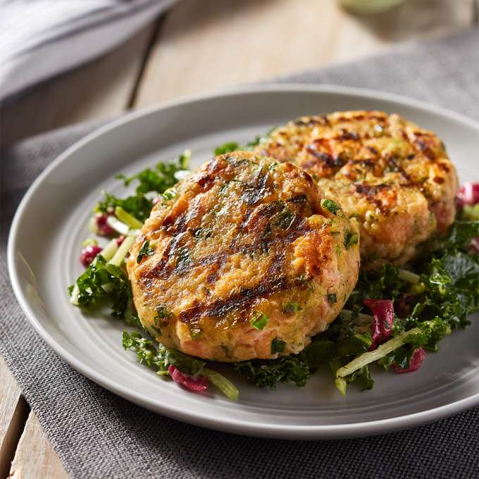 grilled salmon cakes quinoa lime thumb