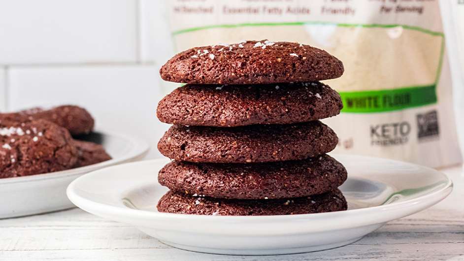 stack of double chocolate peppermint cookies